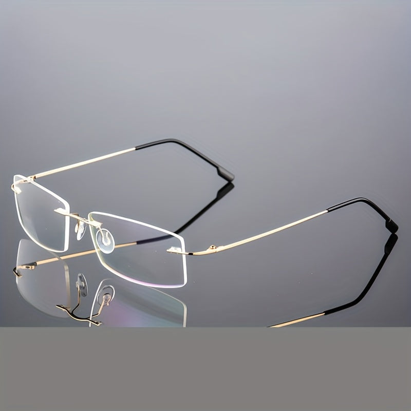 Stylish Stainless Steel Antiblue Rimless Eyeglass Frame Lightweight