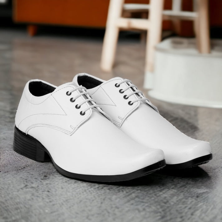 Jack Marc's Formal Derby Lace-Up White Shoes for Men
