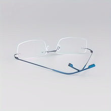 Load image into Gallery viewer, Stylish Stainless Steel Antiblue Rimless Eyeglass Frame Lightweight
