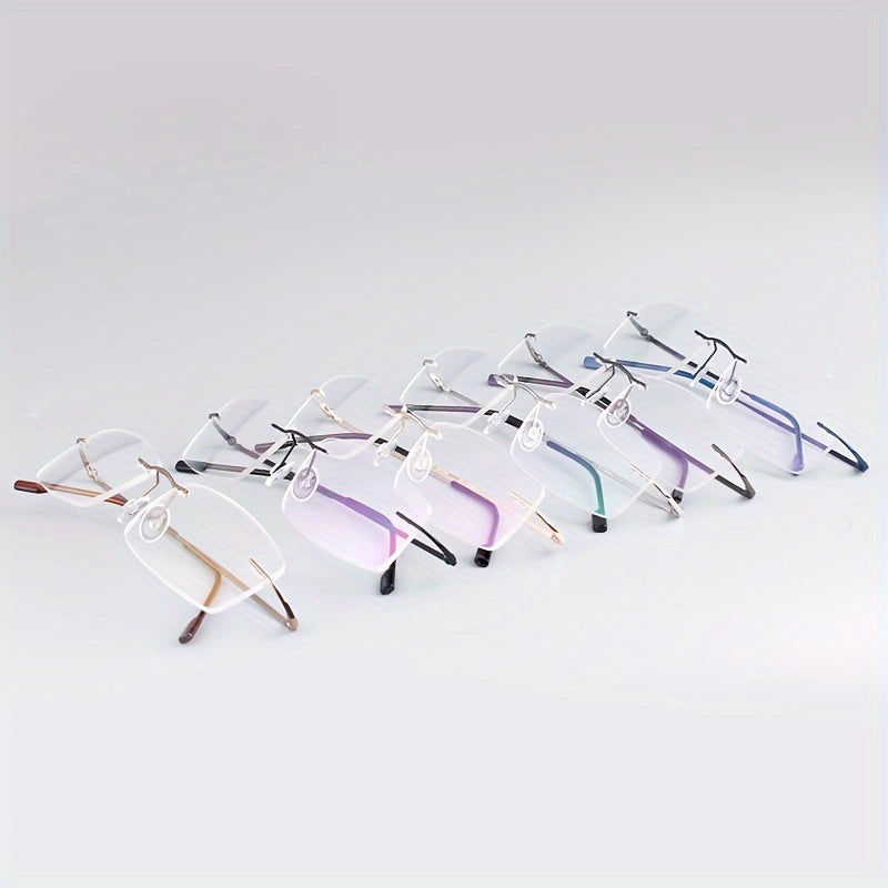 Stylish Stainless Steel Antiblue Rimless Eyeglass Frame Lightweight