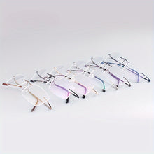 Load image into Gallery viewer, Stylish Stainless Steel Antiblue Rimless Eyeglass Frame Lightweight
