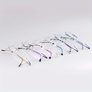 Stylish Stainless Steel Antiblue Rimless Eyeglass Frame Lightweight