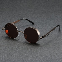 Load image into Gallery viewer, Steampunk bold round sunglasses
