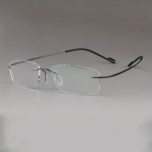 Unisex Casual Frameless Eyeglasses – Ultra-Light Memory Titanium Alloy