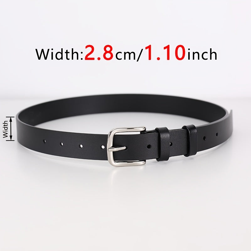 Elegant Fashion Genuine Leather Belt with Metal Pin Buckle