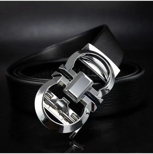 Jack Marc Men's Automatic Leather Business Waistband Belt