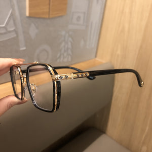 Double Bridge Square Frame Clear Lens Glasses