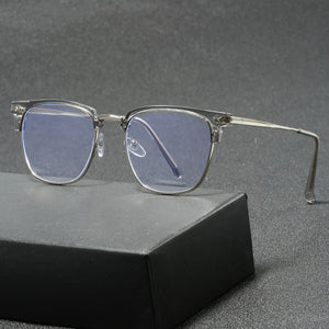 Square Semi-Metal Frame Blue Light Blocking Glasses