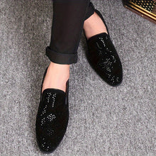 Load image into Gallery viewer, Men&#39;s Elegant Slip-On Loafers with Rhinestone
