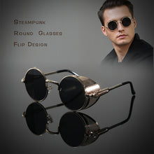 Load image into Gallery viewer, Vintage steampunk Flip Sunglasses
