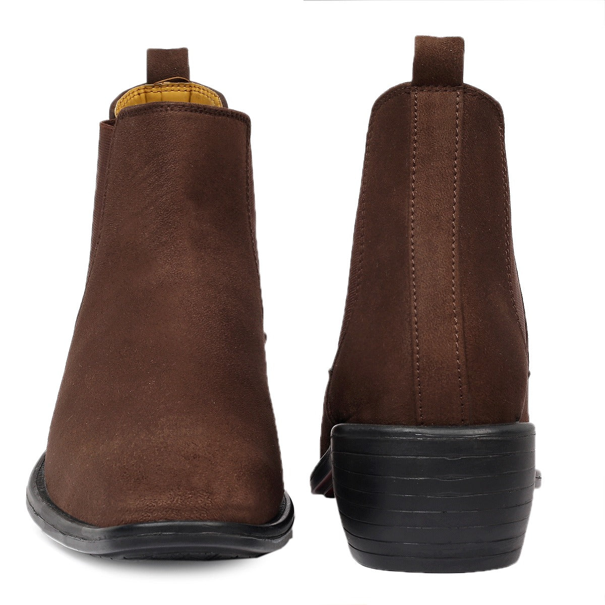 Height Increasing Brown Suede Chelsea Cuba Boots For Men