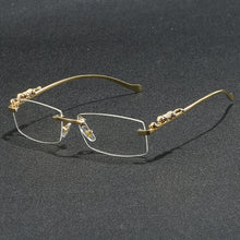 Load image into Gallery viewer, Rectangular Metal Rimless Anti-Blue Light Eyeglasses
