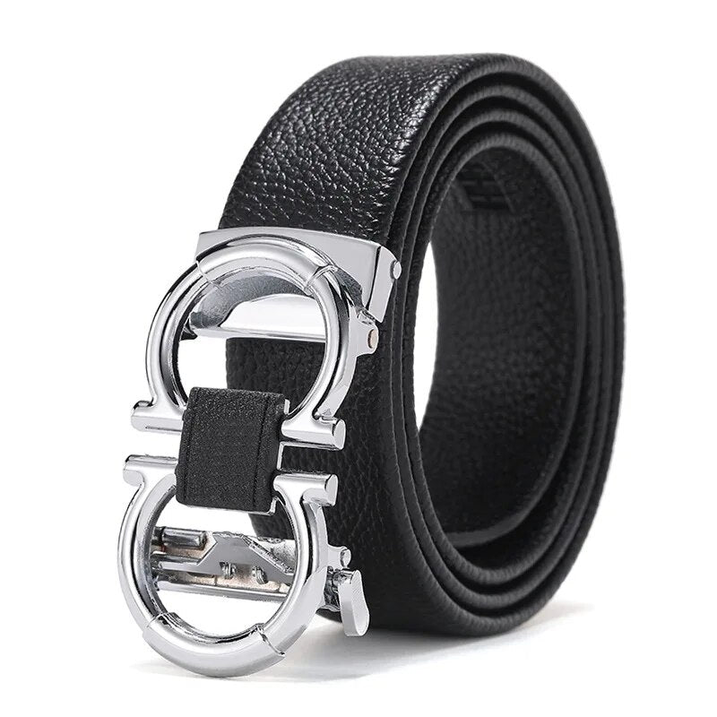 Jack Marc Fashionable Men's Automatic Buckle Business Leather Belt - JACKMARC.COM