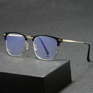 Square Semi-Metal Frame Blue Light Blocking Glasses