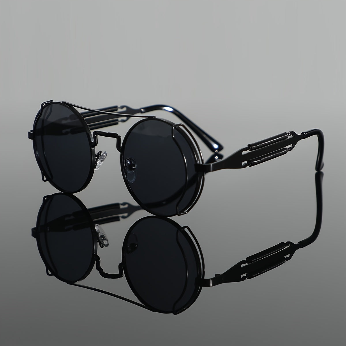 Bold cyberpunk-inspired black sunglass