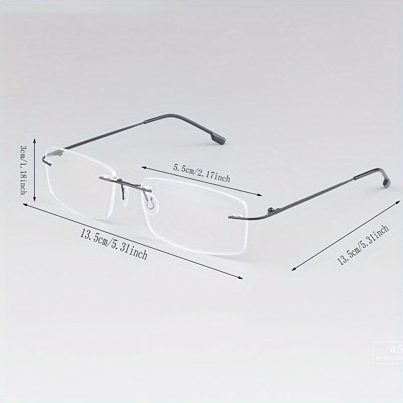 Stylish Stainless Steel Antiblue Rimless Eyeglass Frame Lightweight