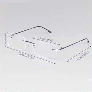 Stylish Stainless Steel Antiblue Rimless Eyeglass Frame Lightweight