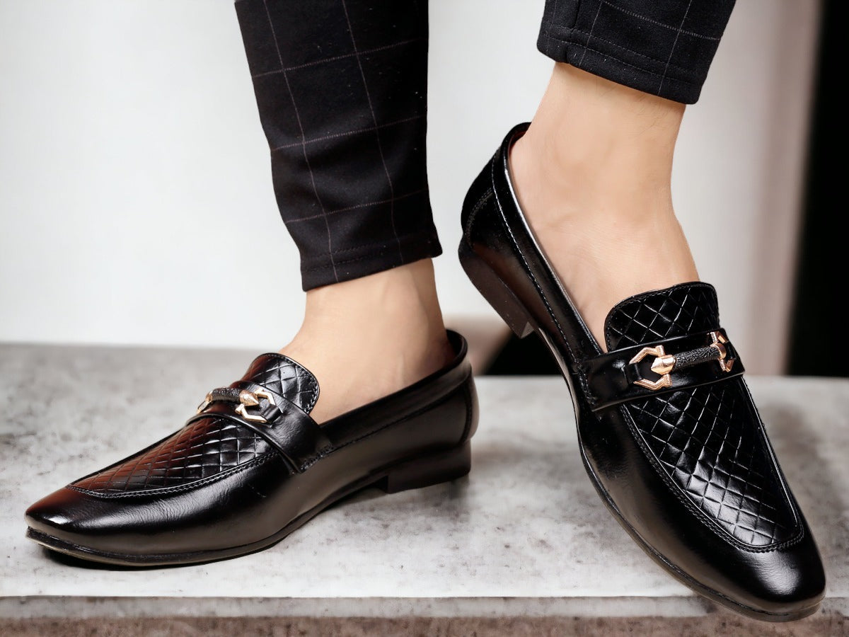 Jack Marc Men's Stylish Formal Faux Leather moccasins slip-on shoes