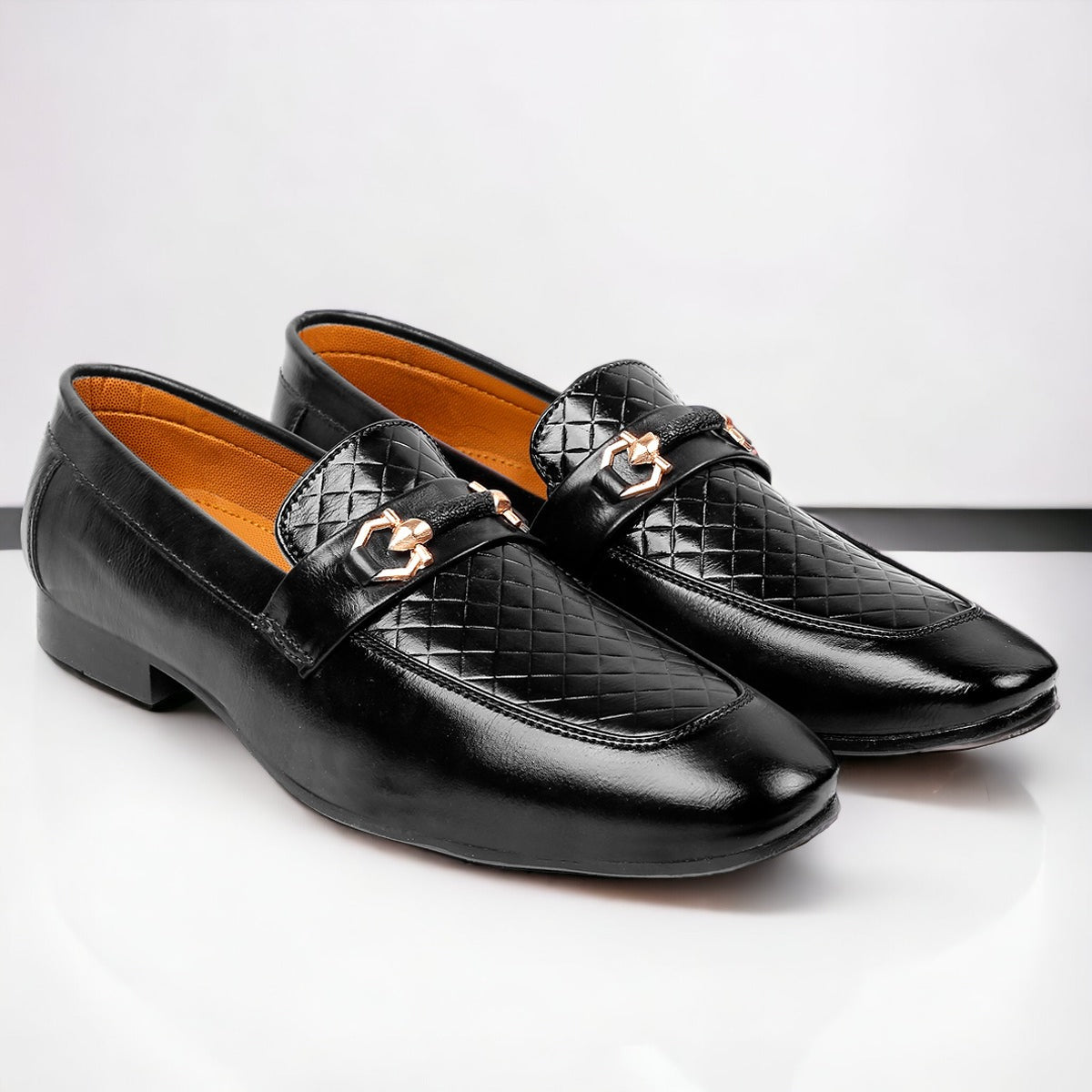 Jack Marc Men's Stylish Formal Faux Leather moccasins slip-on shoes - JACKMARC.COM