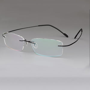 Unisex Casual Frameless Eyeglasses – Ultra-Light Memory Titanium Alloy