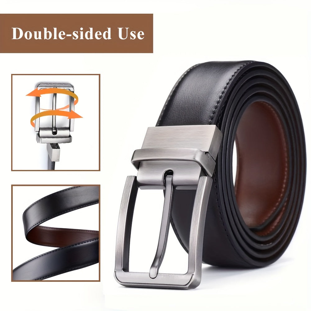 Men's Genuine Leather Double Sided Belt