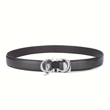 Load image into Gallery viewer, Men&#39;s Stylish Black Faux Leather Belt with Alloy Buckle
