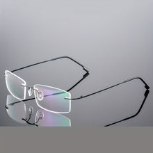 Load image into Gallery viewer, Stylish Stainless Steel Antiblue Rimless Eyeglass Frame Lightweight
