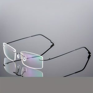 Stylish Stainless Steel Antiblue Rimless Eyeglass Frame Lightweight