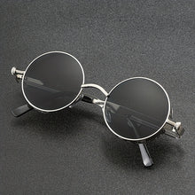 Load image into Gallery viewer, Steampunk bold round sunglasses
