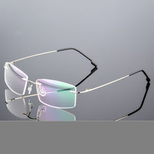 Load image into Gallery viewer, Stylish Stainless Steel Antiblue Rimless Eyeglass Frame Lightweight
