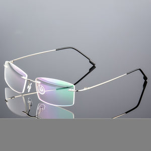 Stylish Stainless Steel Antiblue Rimless Eyeglass Frame Lightweight