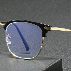 Square Semi-Metal Frame Blue Light Blocking Glasses