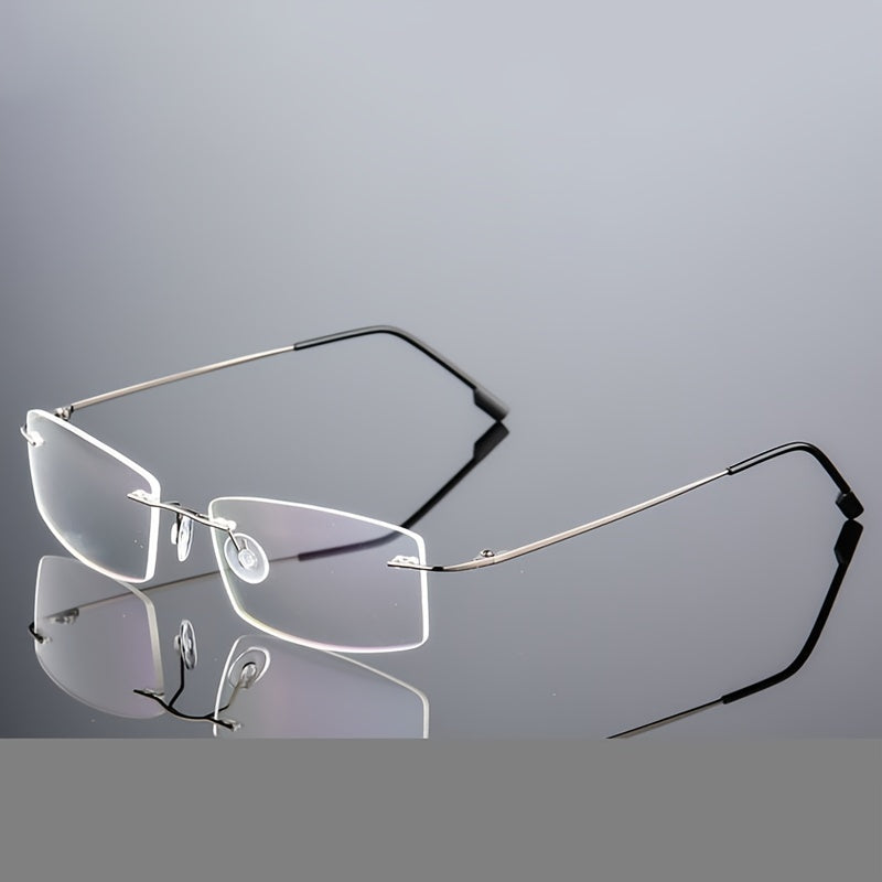 Stylish Stainless Steel Antiblue Rimless Eyeglass Frame Lightweight