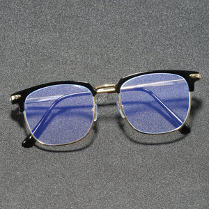 Square Semi-Metal Frame Blue Light Blocking Glasses