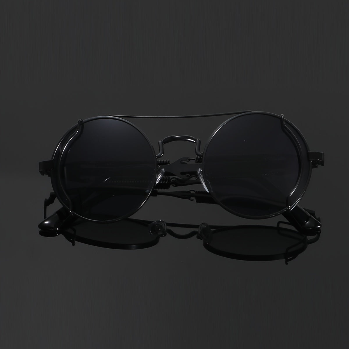 Bold cyberpunk-inspired black sunglass