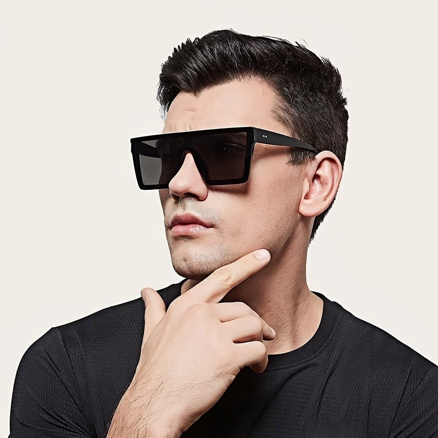 Flat top black sunglasses