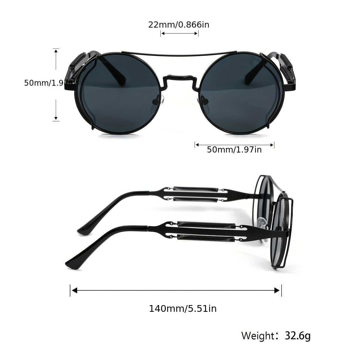 Bold cyberpunk-inspired black sunglass