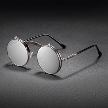 Load image into Gallery viewer, Vintage flip up luxury round sunglasses
