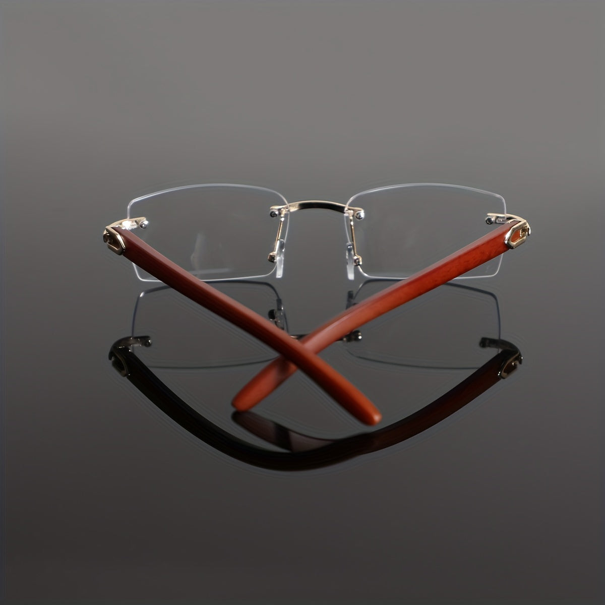 Vintage Rimless Non-Prescription Glasses for Men