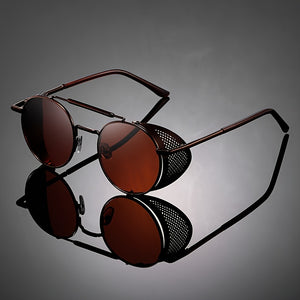 Vintage cap luxury round sunglasses