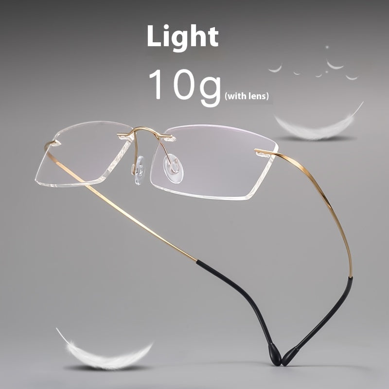 Rimless Titanium Rectangular Glasses