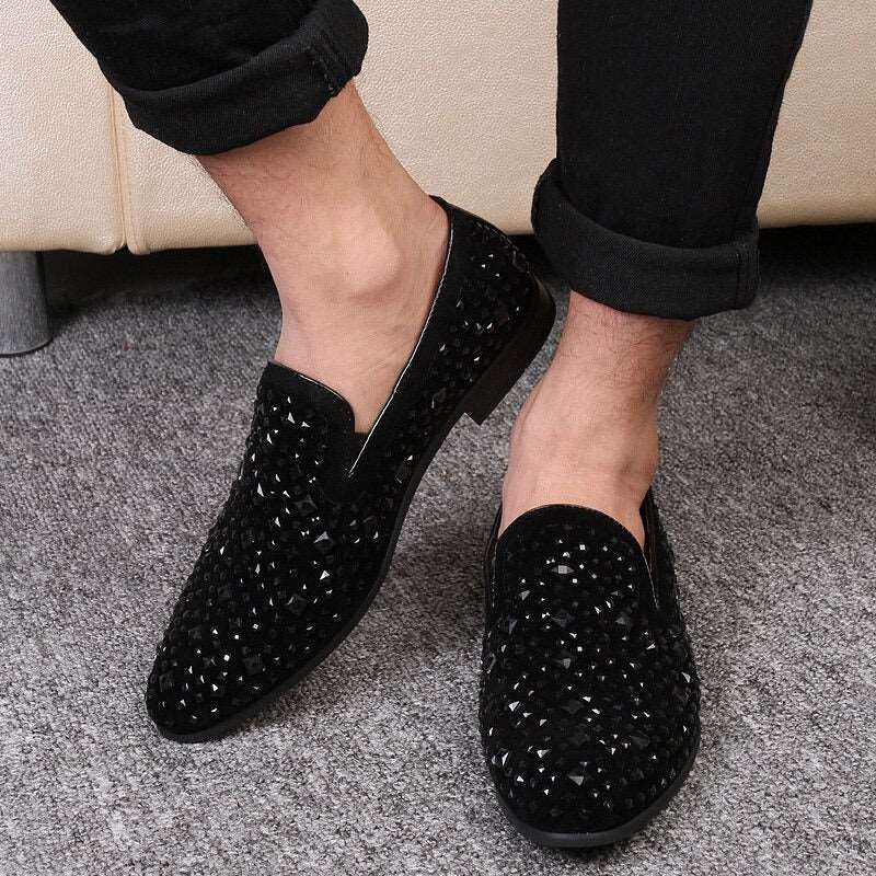 Black Spikes Party Flats - JACKMARC.COM