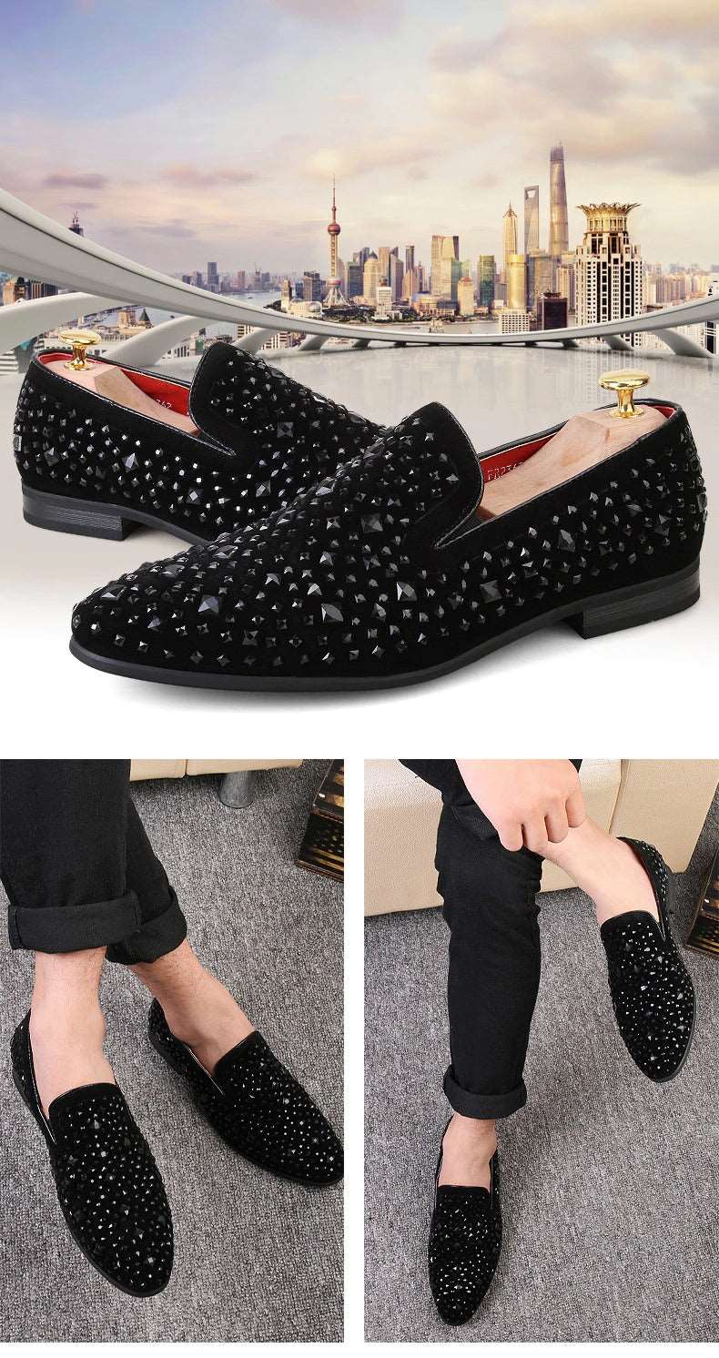 Black Spikes Party Flats - JACKMARC.COM