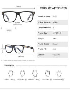 Buy Classic Retro Large Square Glasses Designer Frame Fashion Punk-JM - JACKMARC.COM