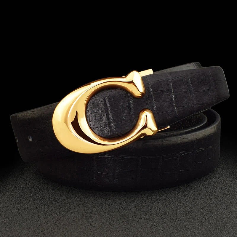 Buy Designer C Buckle Full Grain Leather Belt For Men-Jackmarc.com - JACKMARC.COM