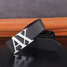 Load image into Gallery viewer, Buy New Arrival Jack Marc X Buckle Leather Belt For Men - JACKMARC.COM
