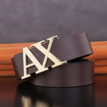 Load image into Gallery viewer, Buy New Arrival Jack Marc X Buckle Leather Belt For Men - JACKMARC.COM
