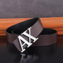 Load image into Gallery viewer, Buy New Arrival Jack Marc X Buckle Leather Belt For Men - JACKMARC.COM
