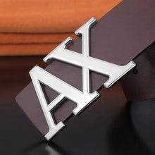 Load image into Gallery viewer, Buy New Arrival Jack Marc X Buckle Leather Belt For Men - JACKMARC.COM
