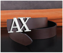 Load image into Gallery viewer, Buy New Arrival Jack Marc X Buckle Leather Belt For Men - JACKMARC.COM
